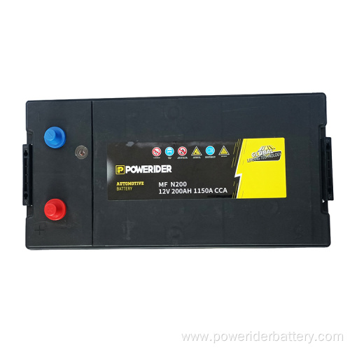 12v 200ah N200 mf lead-acid auto starting battery